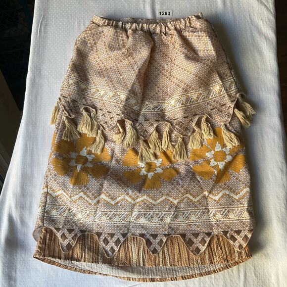 Disney Girl’s Moana Costume Knee-length Floral Skirt size 7/8, Natural Tan Beige - Picture 7 of 9